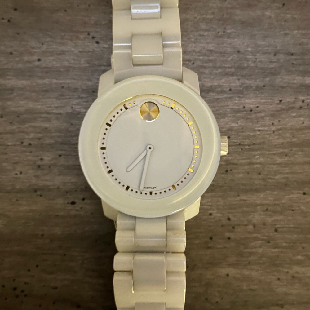 Movado BOLD white ceramic watch